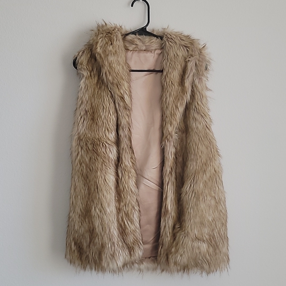 Icing Y2K Vintage faux fur Open Front Vest Mob Wife Classy Size S/M